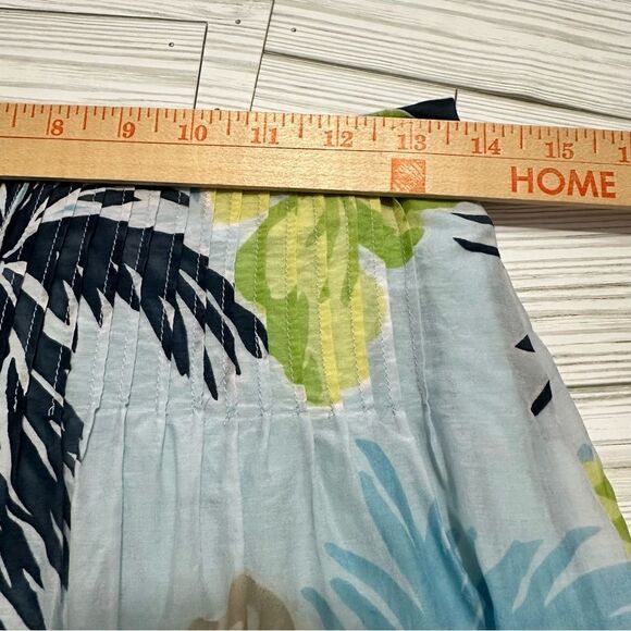 VTNG TALBOTS COLLECTION SILK BLEND TROPICAL PRINT A LINE PLEATED‎ MIDI SKIRT 4 - Picture 3 of 10